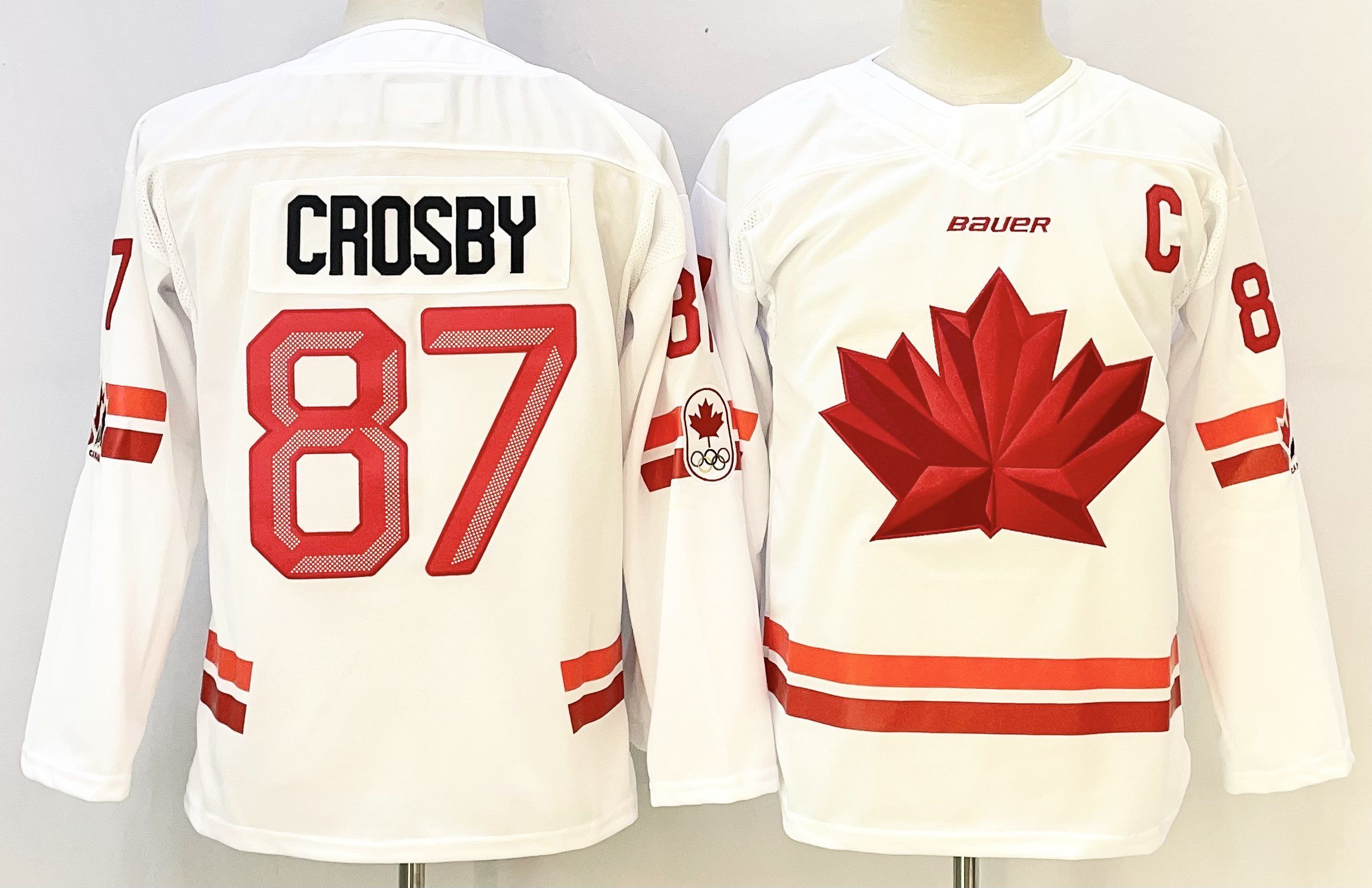 Men Canada Olympic #87 Crosby White adidas 2026 NHL jersey 01